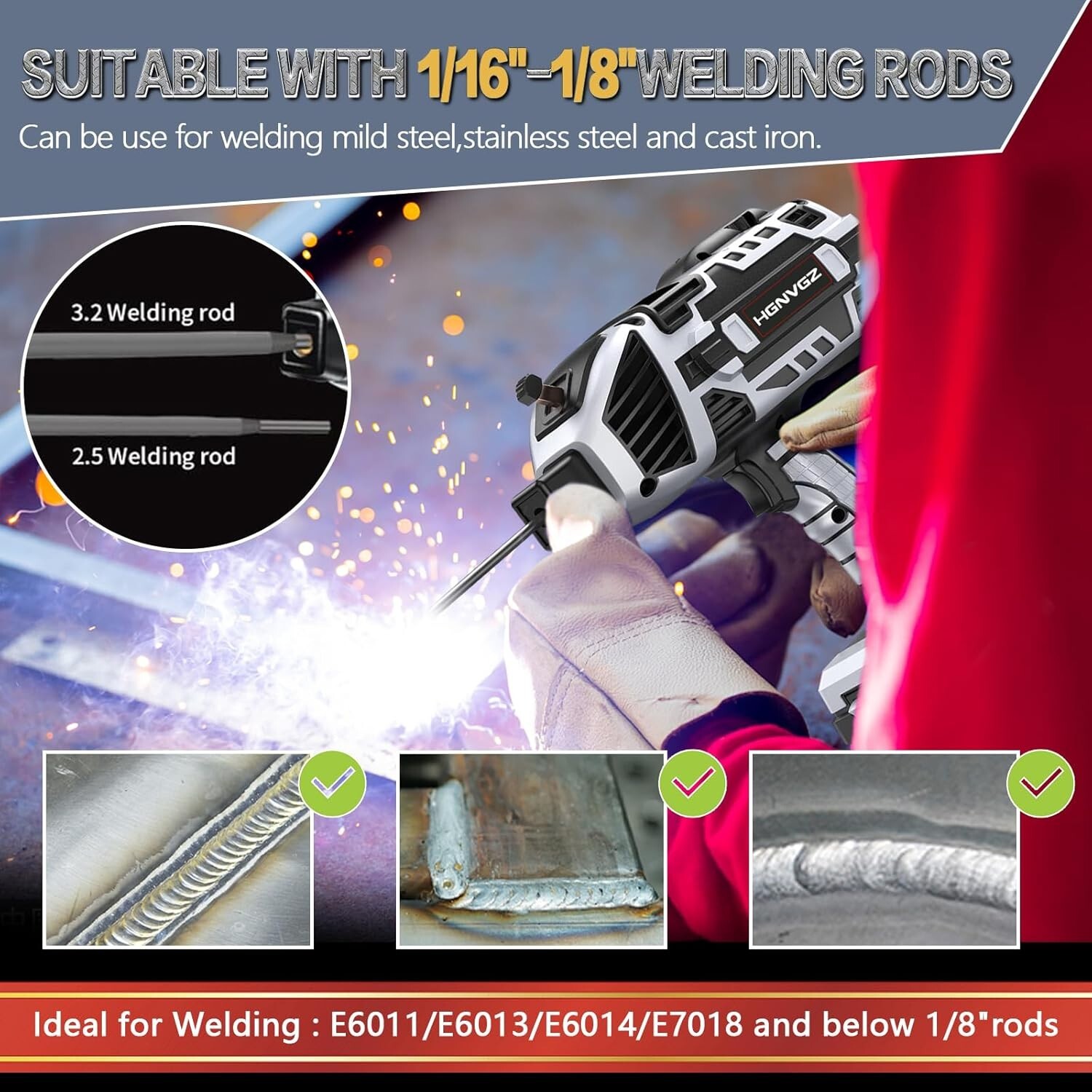 Saker Portable Electric Welding Machine,110V Portable Welder Handheld with IG