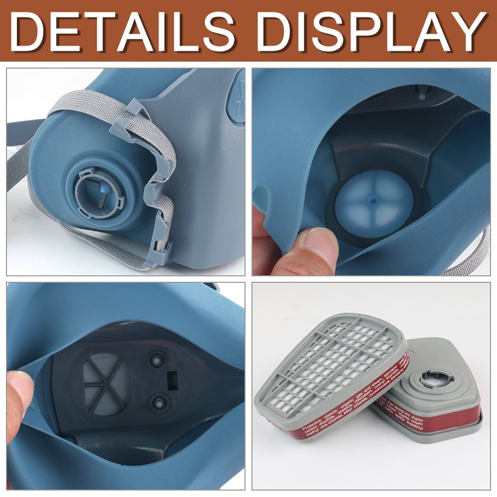 Half Face Gas Mask Painting Spraying Respirator Facepiece reusable respirator US