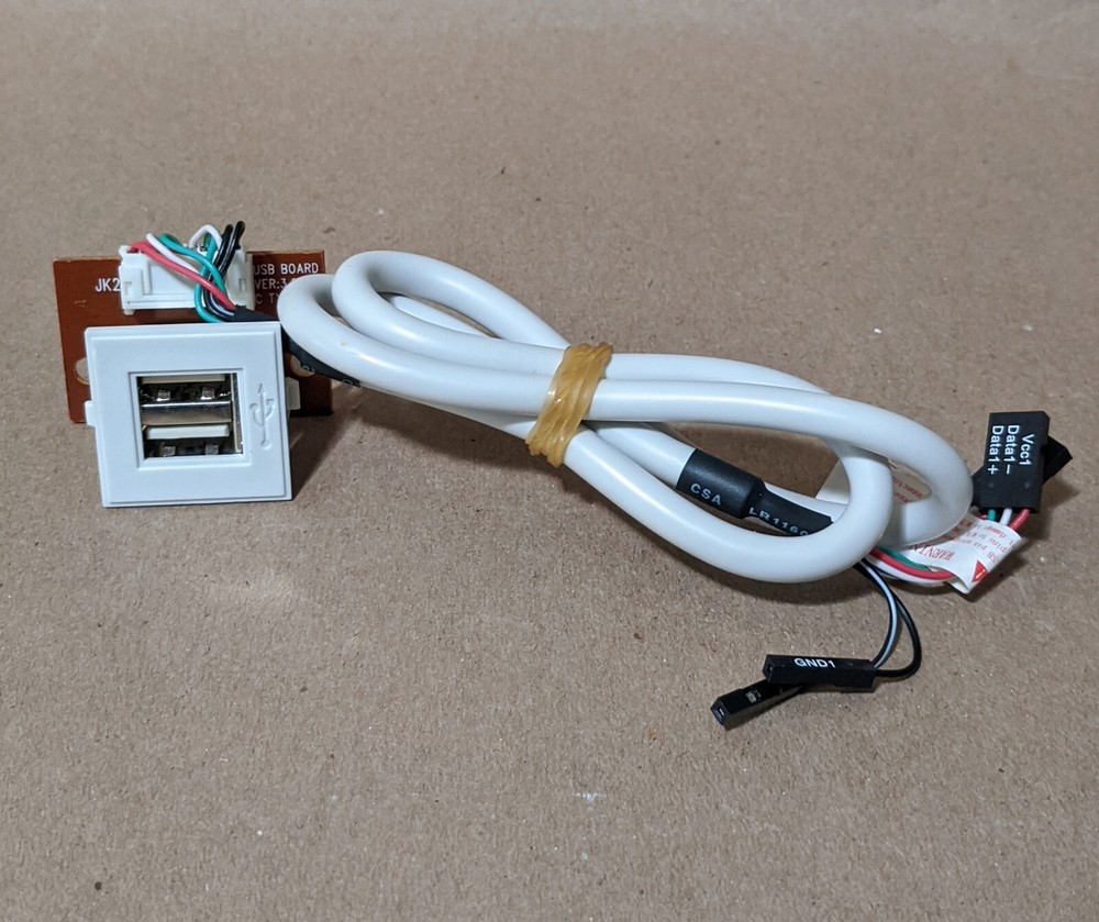 NEW Front Panel USB 2 Port PCB Board Connector for Computer PC Case w/ Clip