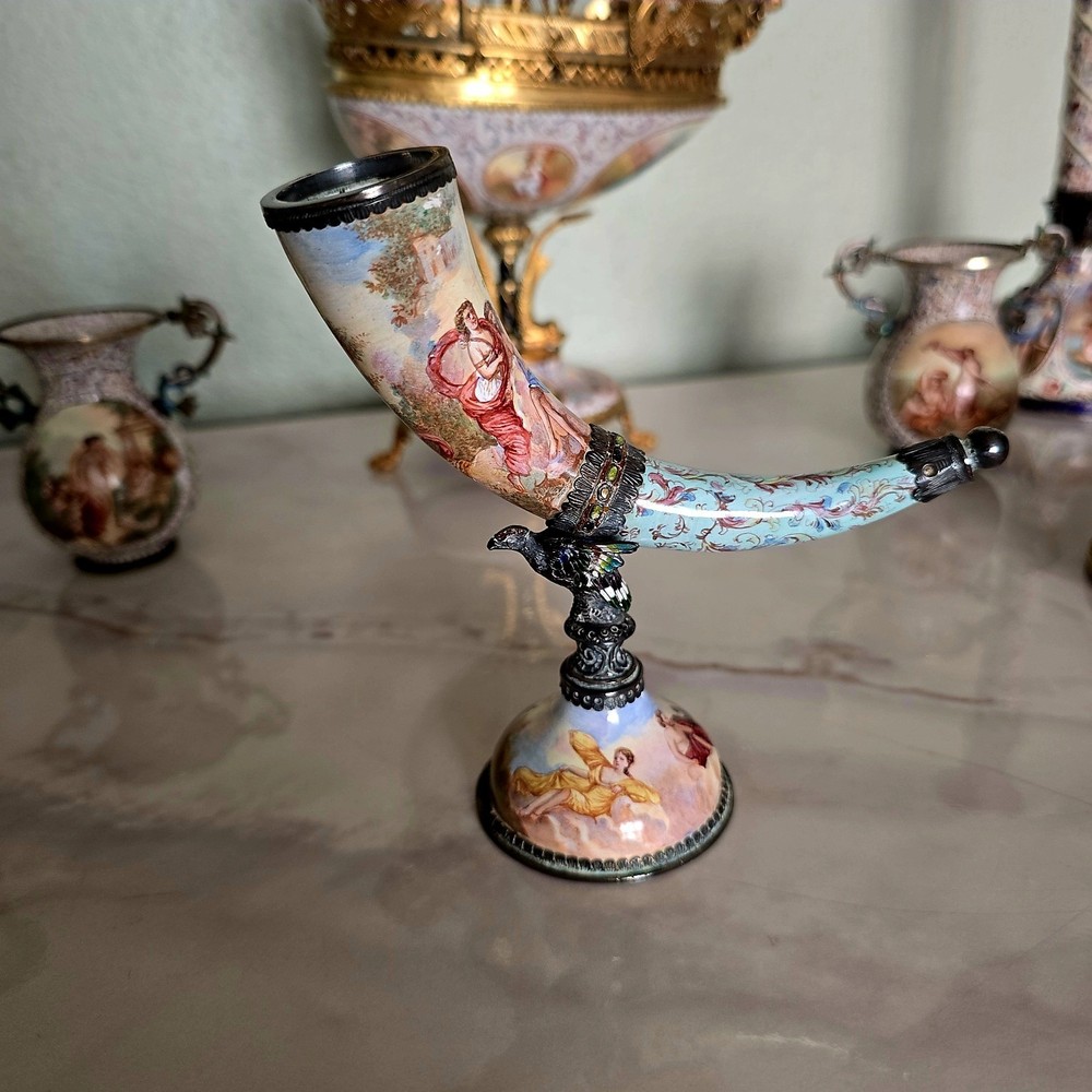Austrian Silver and Enamel Cornucopia