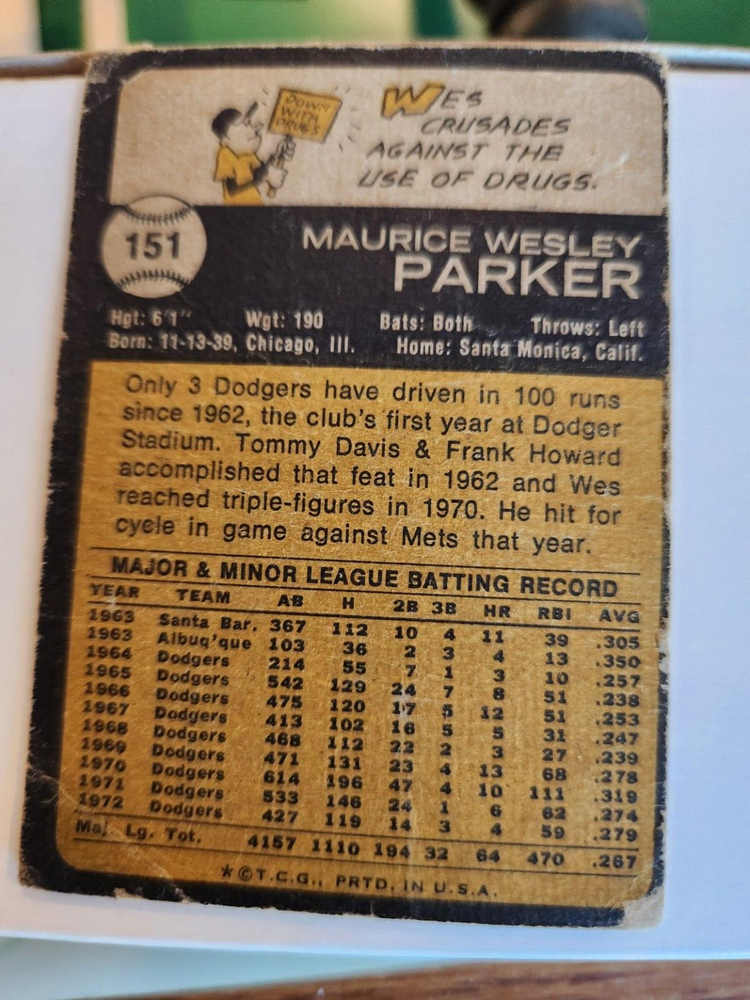 1973 #151 Wes Parker
