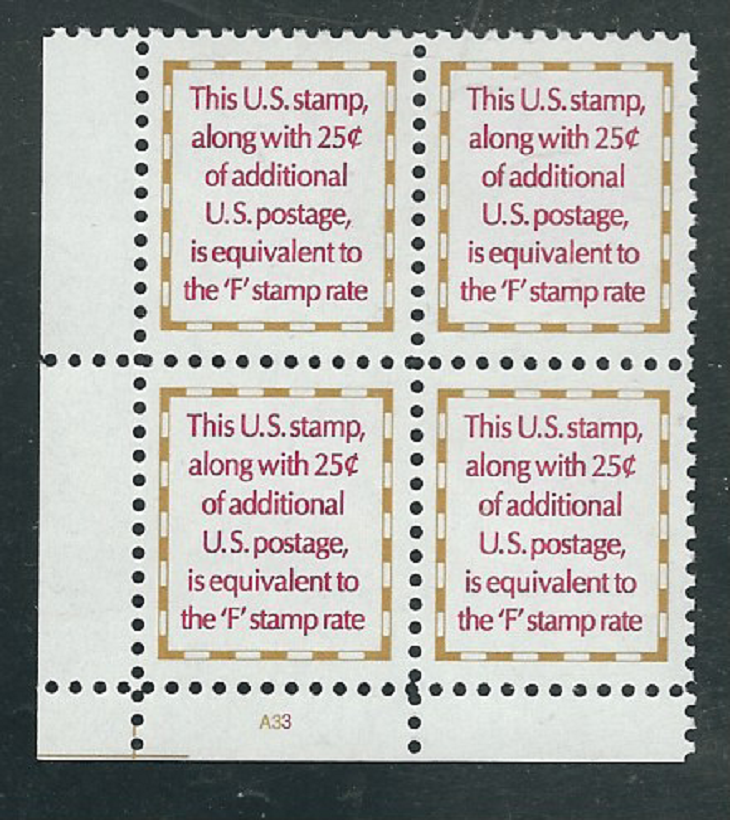 Scott # 2521...(4) Cent..Makeup...5 Plate Blocks