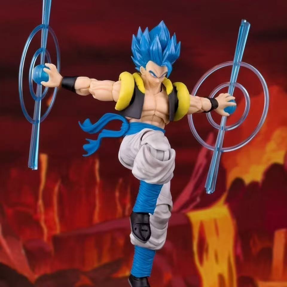 New Demoniacal Fit Dragon Ball Hero Waltz Blue Hair Gogeta Action Figure Boxed