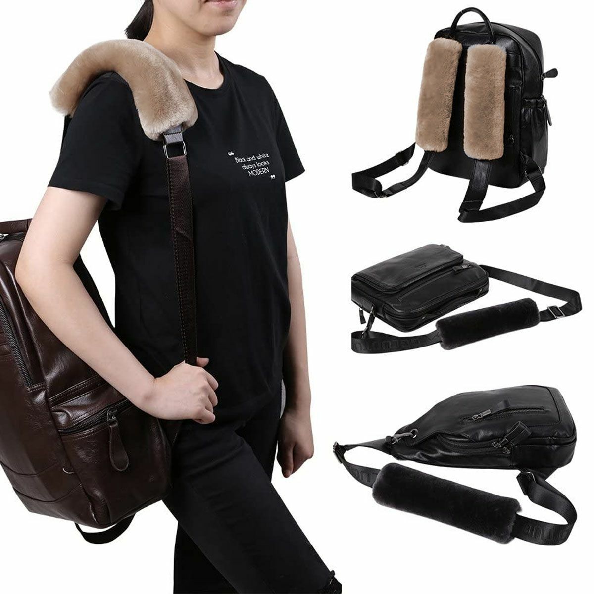 4Pcs Comfortable Faux Sheepskin Car Auto Seat Belt Shoulder Pads Cover Cushions