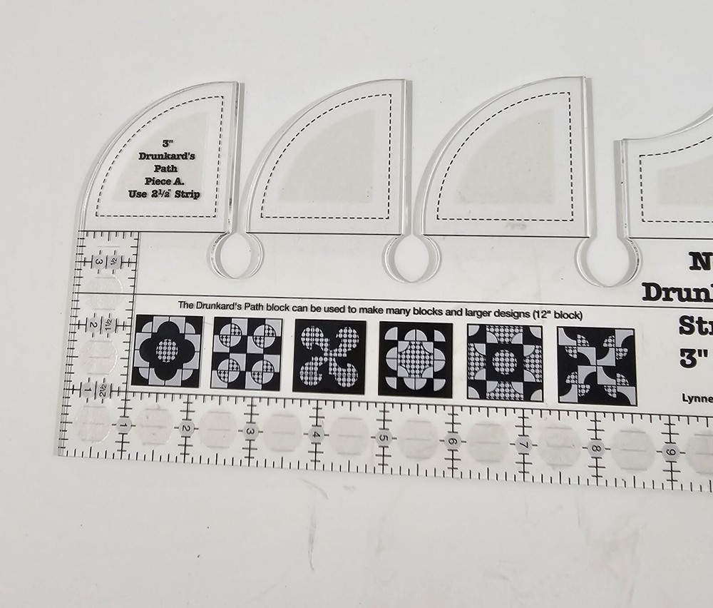 Creative Grids Non-Slip Drunkard's Path Strip Ruler 3" Finished