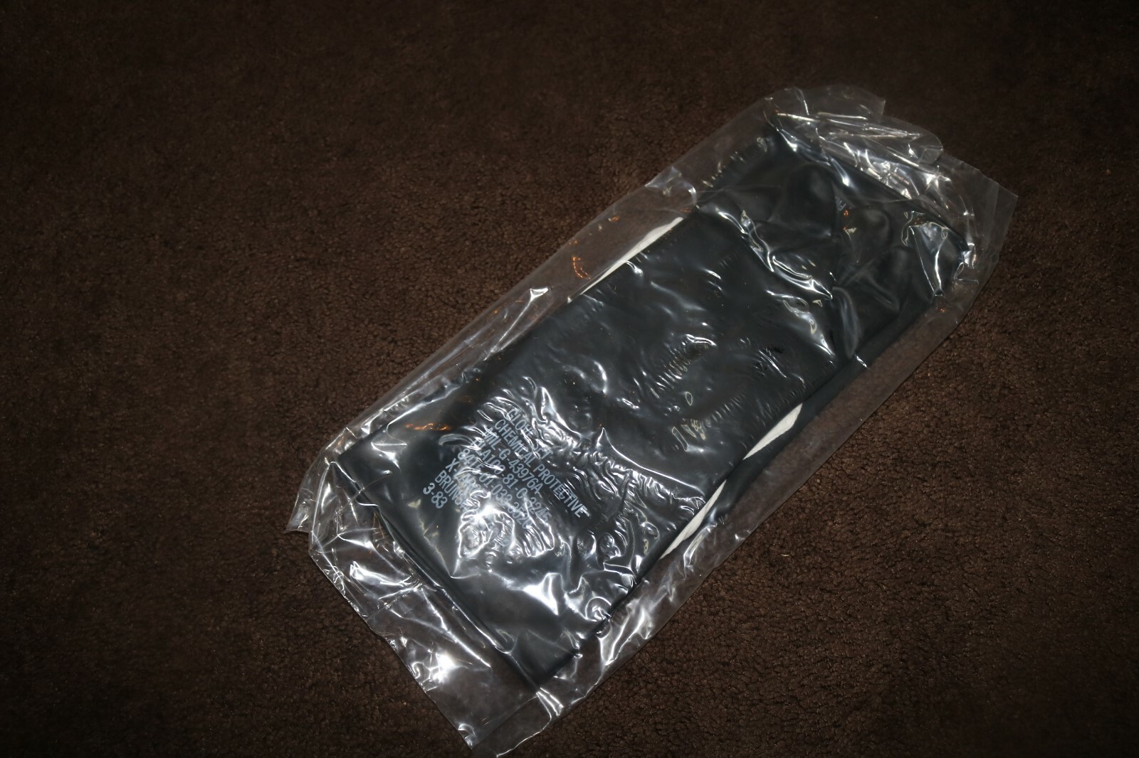 lot of 12 sealed unissued USGI military surplus black protective gloves NBC XL