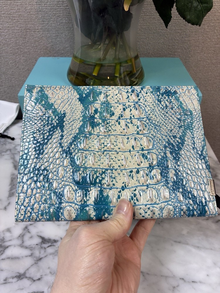 Brahmin Teal Green Assorted Croc Embossed Leather Journal Notebook - NWT