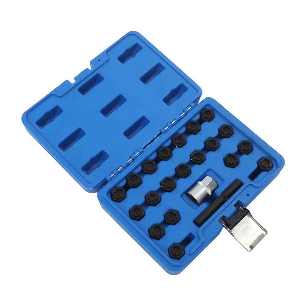 22pcs Universal Wheel Locking Key Socket Wheel Rim Lug Nut Master Removal Tool
