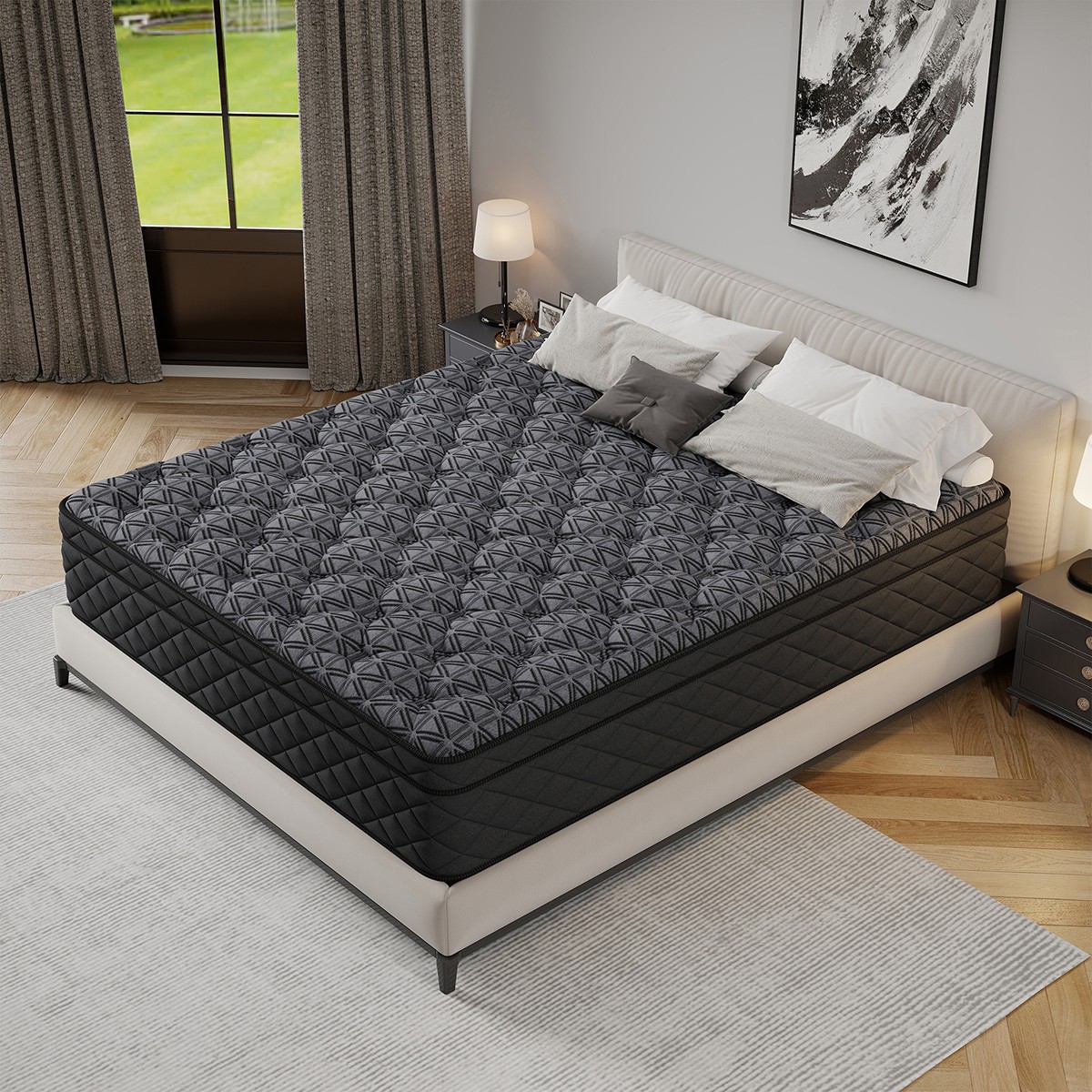 12" 14" Twin Full Queen King Mattress Gel Memory Foam Pocket Spring Bed in a Box