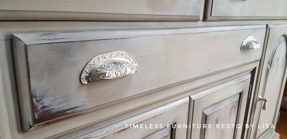 2-1/2" Baroque Style Cup Pull Brushed Nickel