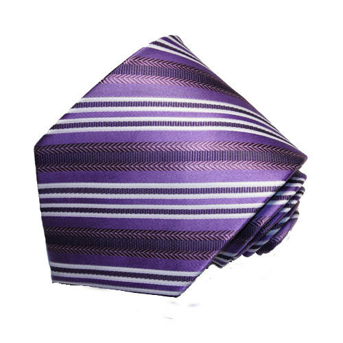 Men's Hot Pink Solid Color Zigzag Tie
