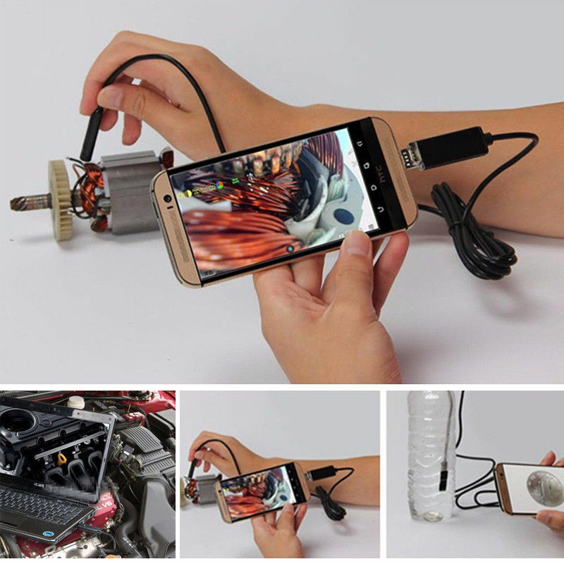 1M 6 LED USB Waterproof Endoscope Borescope Snake Video Camera for PC & Android