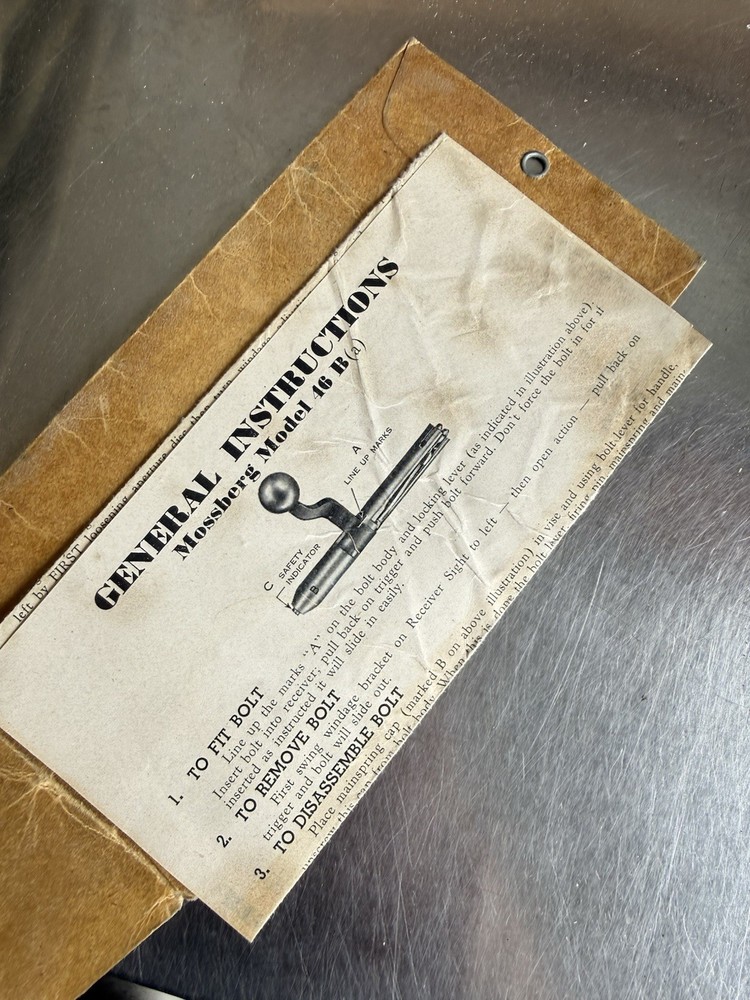 Original Mossberg 46B Instruction Papers