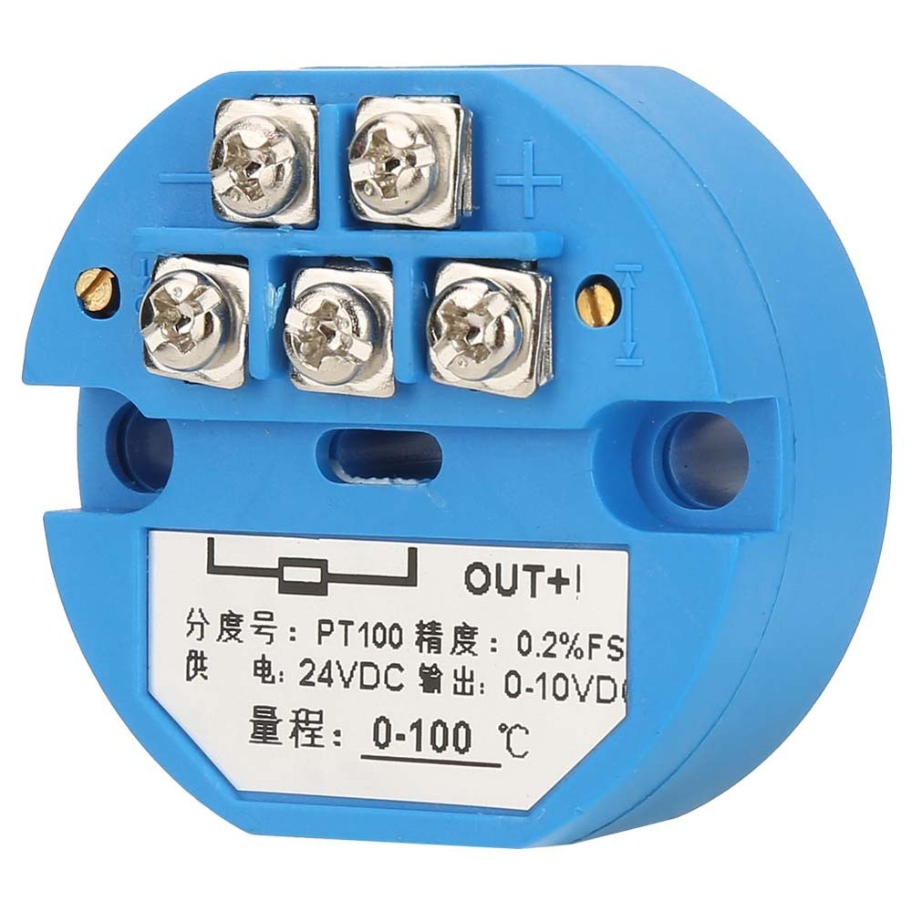 0 - 100 Degree PT100 Temperature Transmitter DC24V Output 0-10V Sensor