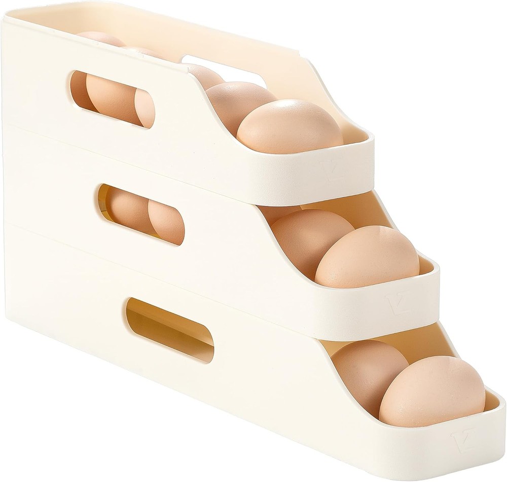 Li&Zhao Rolling Egg Dispenser Refrigerator Automatic Egg Holder Fridge Space