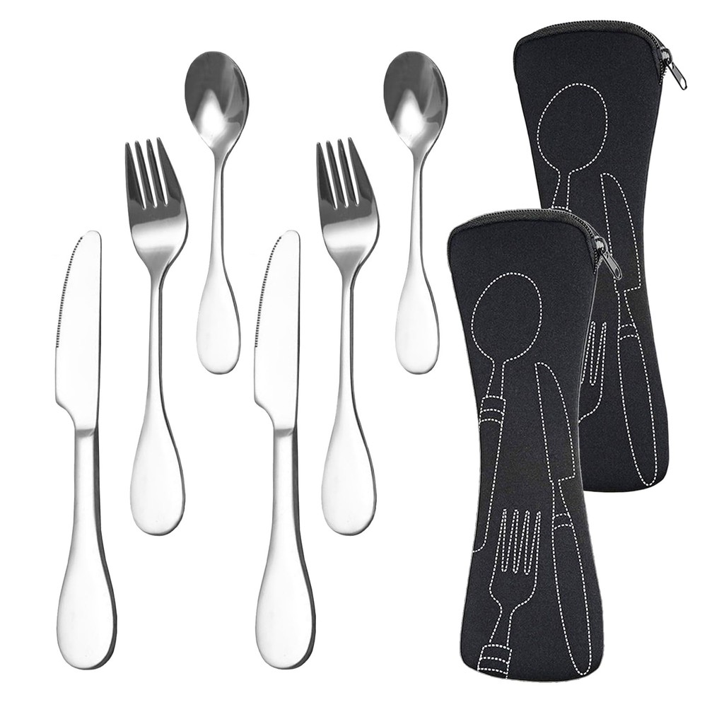 8 PCS Eating Portion Control Flatware Weight Management Silverware Portion Co...