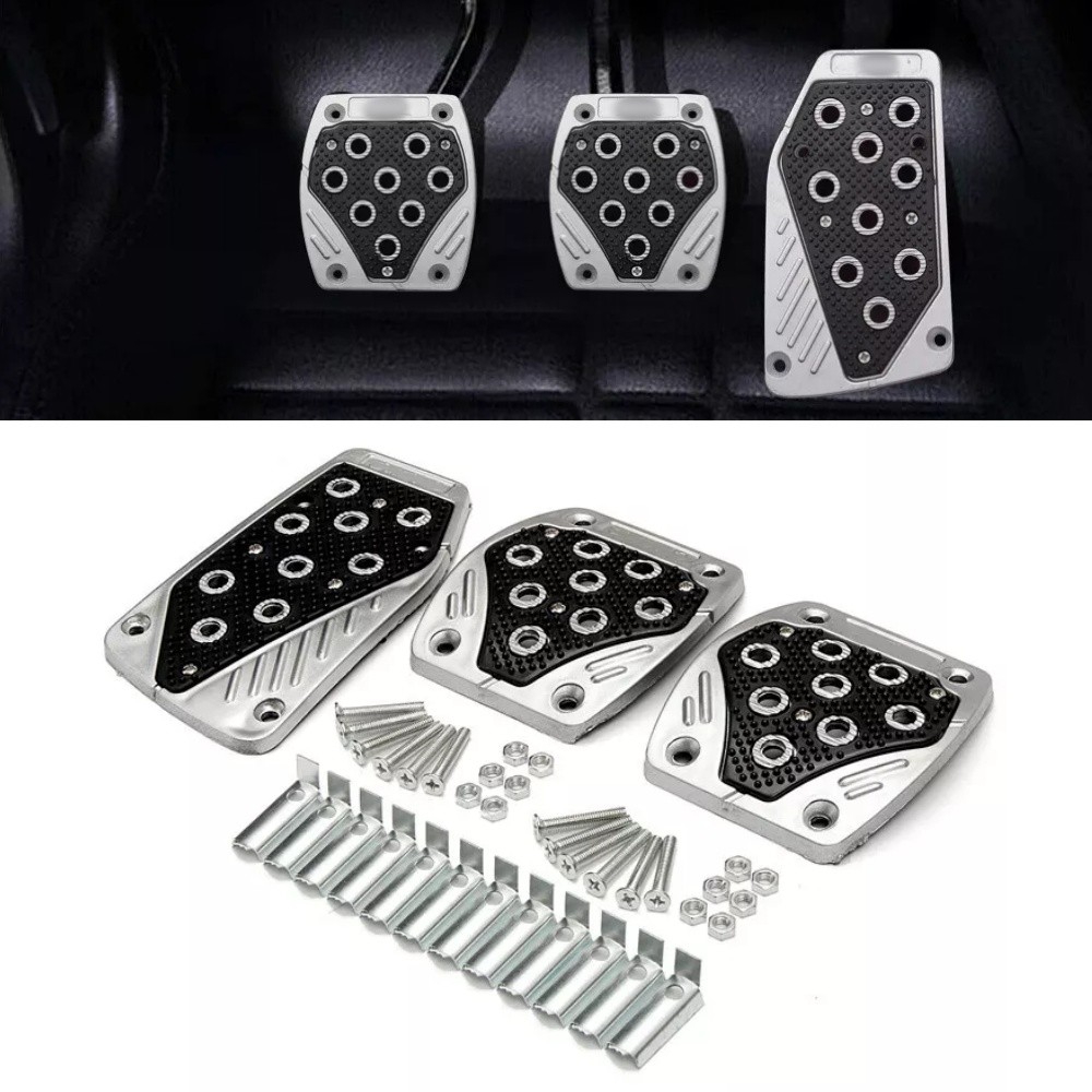 3PCS Non-slip Car Pedal Pads Aluminum Auto Manual Transmission Brake Pad Cover