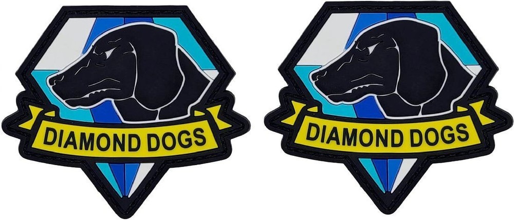 Diamond Dogs Metal Gear Solid 3D PVC Rubber Patch  | 2PC PVC HOOK BACKING 3"