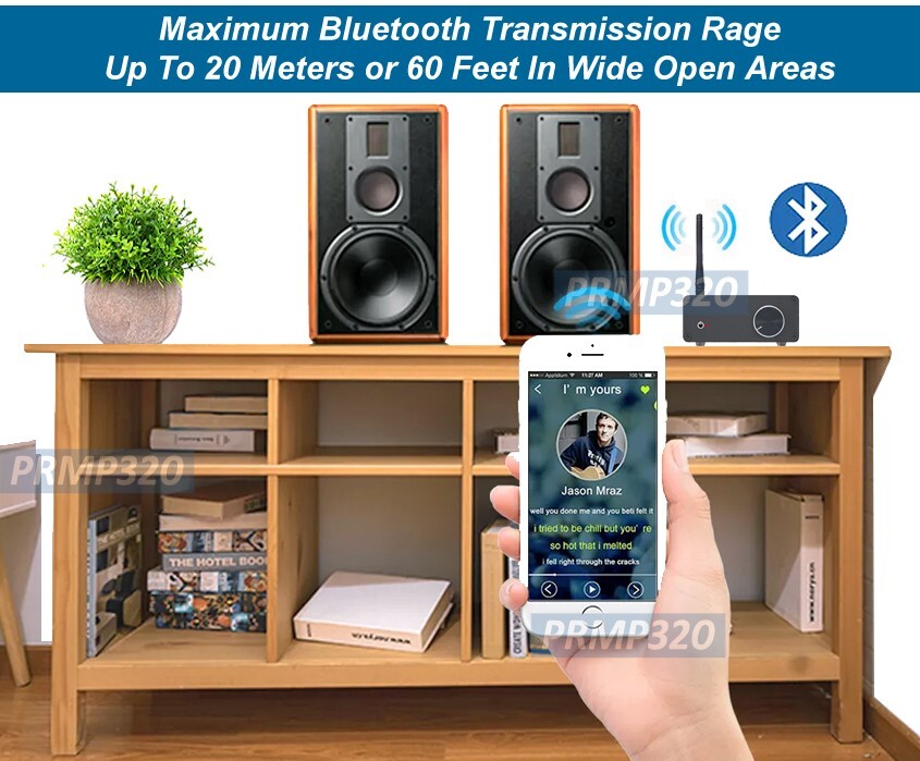 100W Mini Hi-Fi Audio Preamp Amplifier With AUX Bluetooth Inputs Volume Control