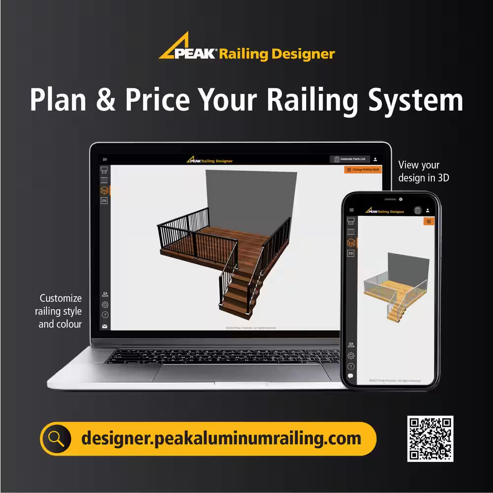 Deck Railing Wall Mount Bracket Kit 2 in x 3 in White Peak Aluminum