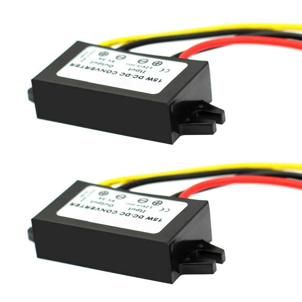Accessory 2pcs Waterproof 12V to 5V Step Down Converter 3A 89% Efficiency Module