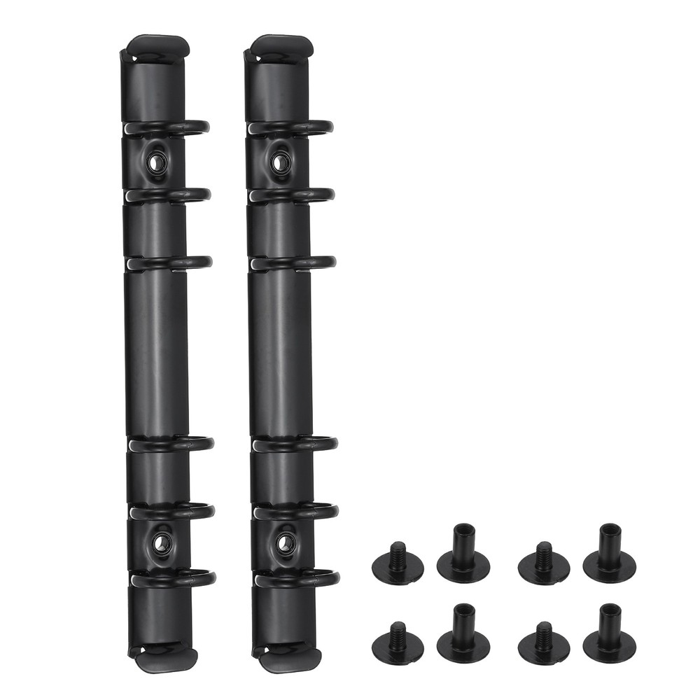 A6 Ring Binder Mechanisms, 2 Set 6-Hole Replacement Binder Planner, Black