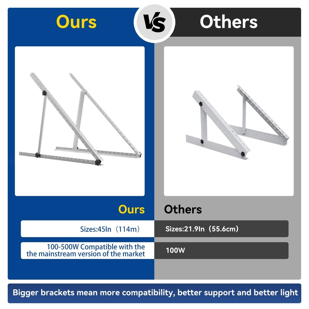 45in Adjustable Solar Panel Mounting Brackets Kit System for 8 Solar Panels