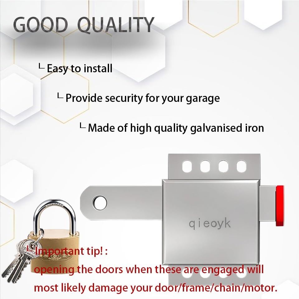 2 Pack Garage Door Locks with Self Tapping Screws Inside Deadlock for Most Ga...