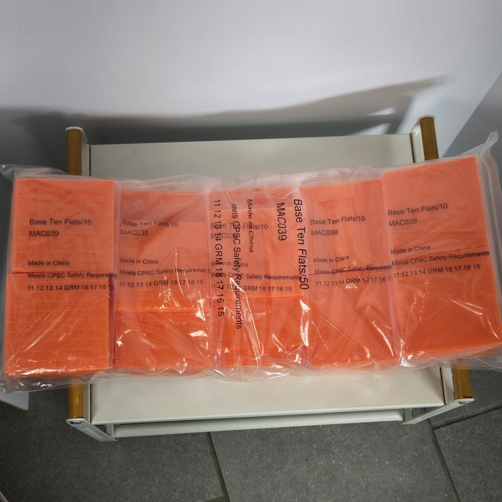Base Ten Flats 50 Pack Orange Math Manipulatives Place Value MAC039 Bulk Set