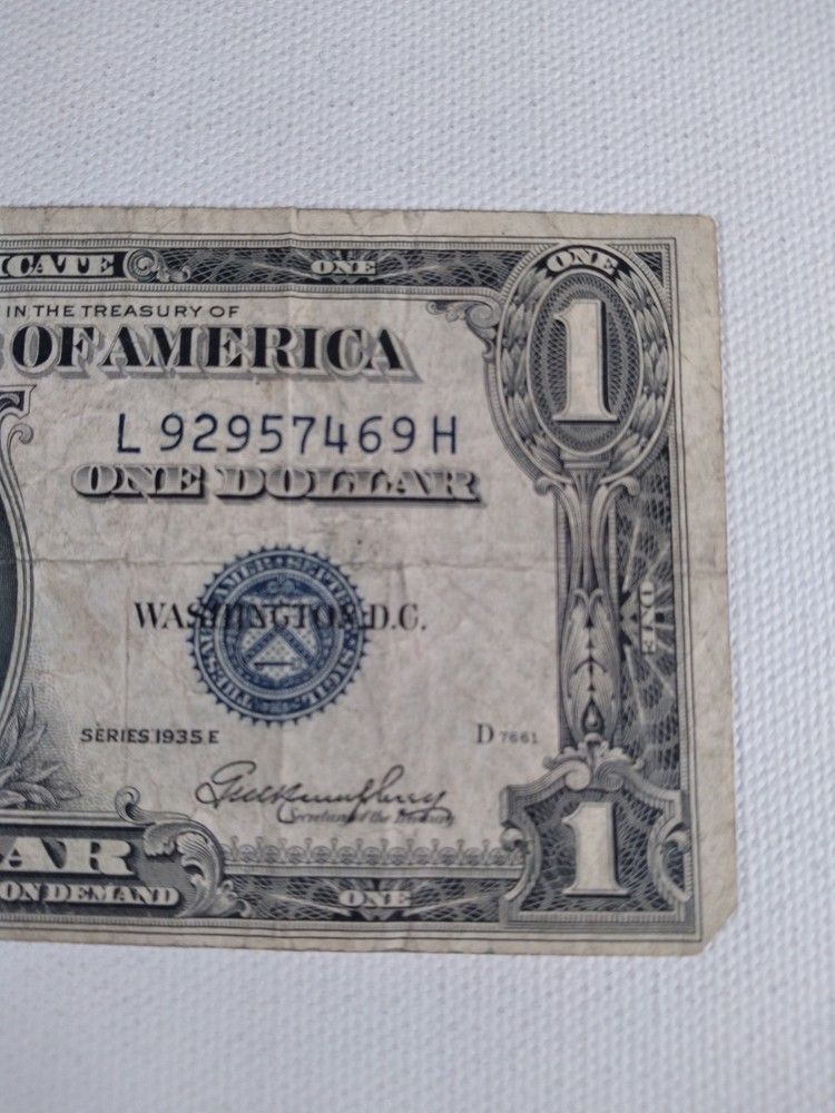 1935 E Silver Certificate One Dollar Bill