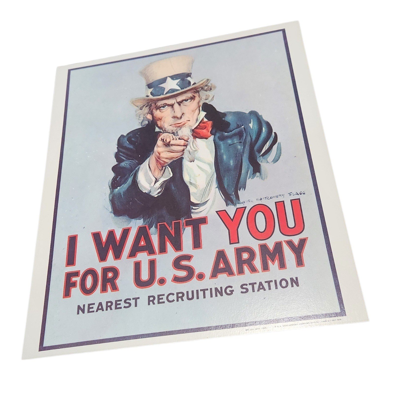 Uncle Sam I Want You For US Army Vintage Recruitment Poster 1968 MINT