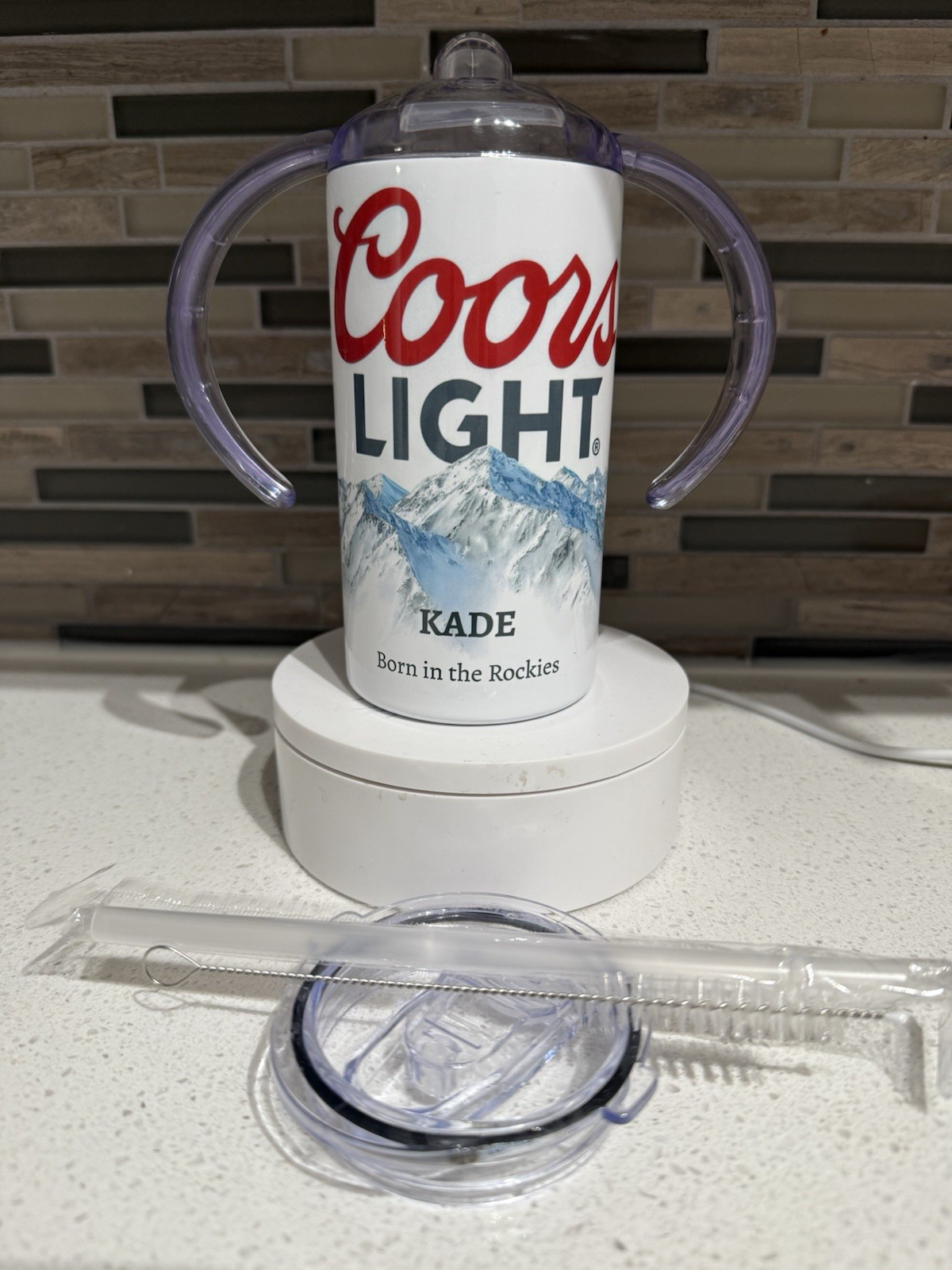 Coors Light Kids Sippy Cup – 12oz Stainless Steel – Funny & Functional!