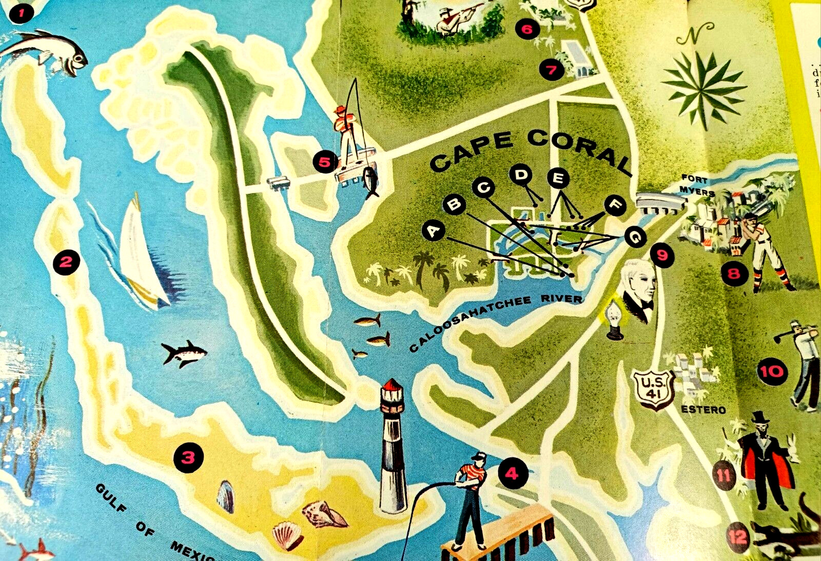 Vtg 1961 CAPE CORAL FLORIDA Brochure CALOOSAHATCHEE RIVER General Homesites Info