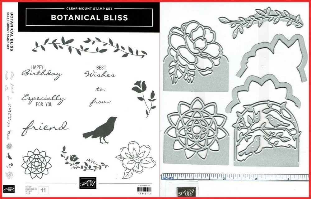 Stampin' Up! BOTANICAL BLISS & BOTANICAL TAGS THINLITS DIES - NEW