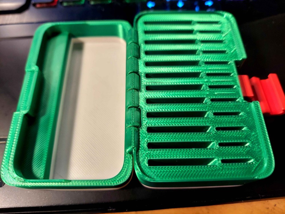green / grey custom SD card case