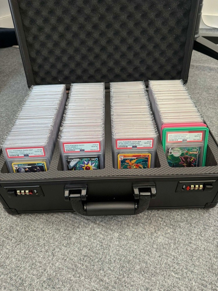 PSA CARD STORAGE BOX, 150+ 4 ROW Graded Card Storage Box; Passcode Lock; Durable