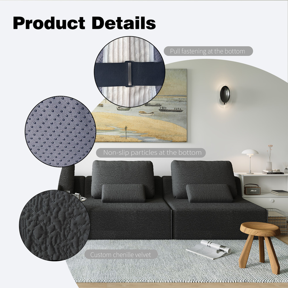 Oversized Modular Sectional Sofa,Luxury Boucle Floor Couch Set,Convertible Comp