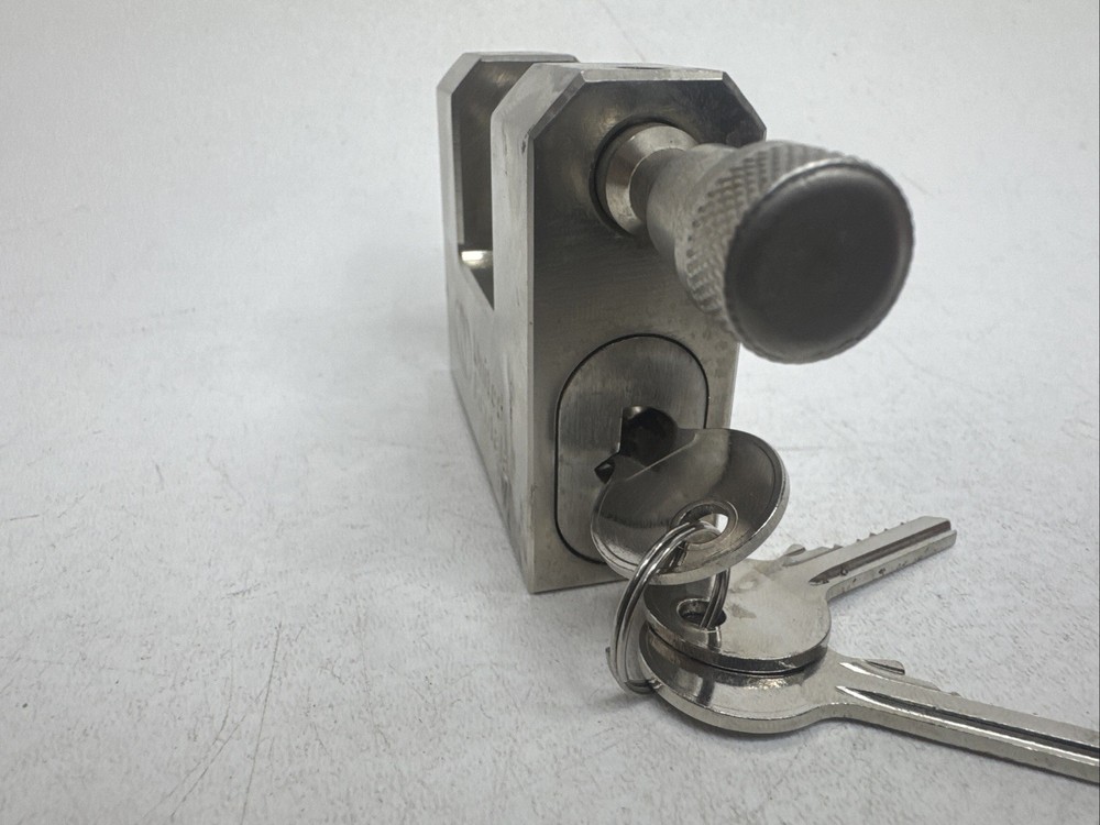 Branded Trailer Container Block Lock Security Straight Shackle Padlock w/3 Keys