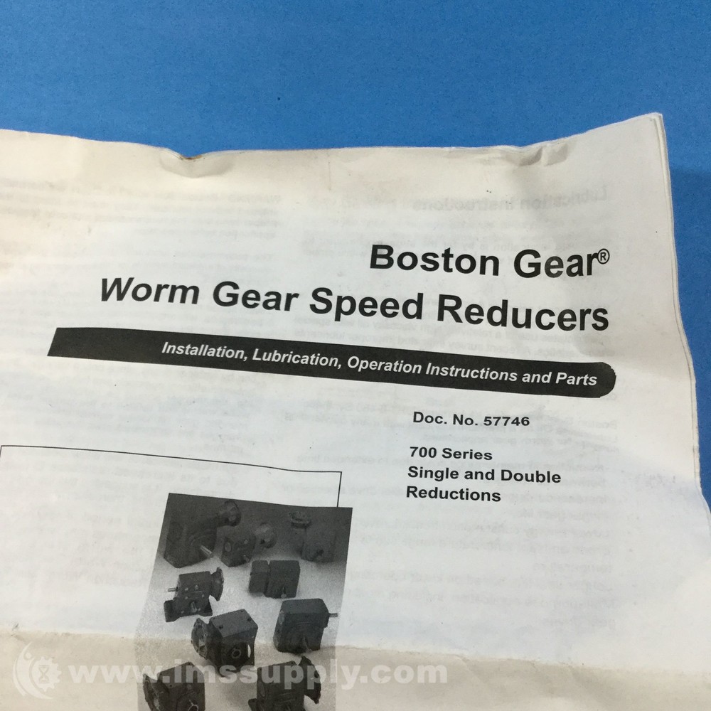 Boston Gear 57746 Installation, Operation Instructions USIP