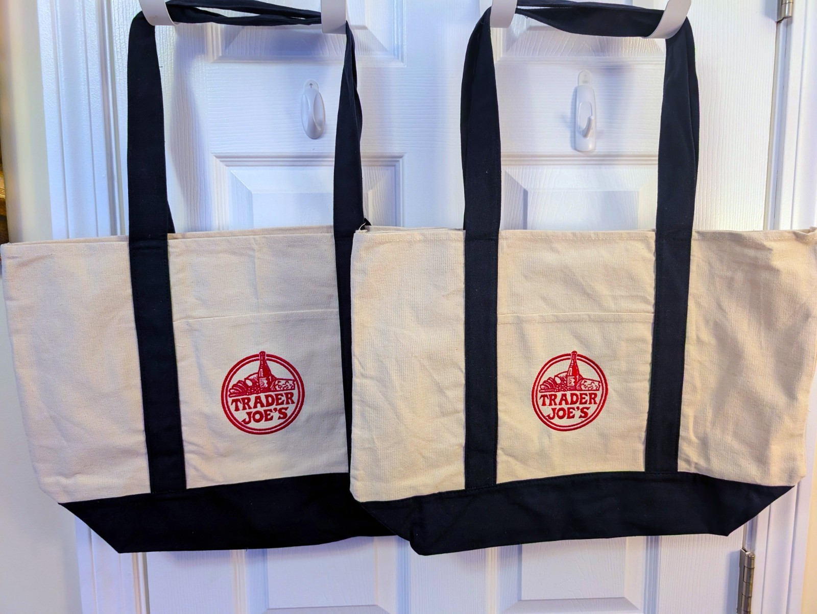 LARGE Trader Joe's Reusable Canvas Tote Bag, Navy Blue, New with Tags BULK ORDER