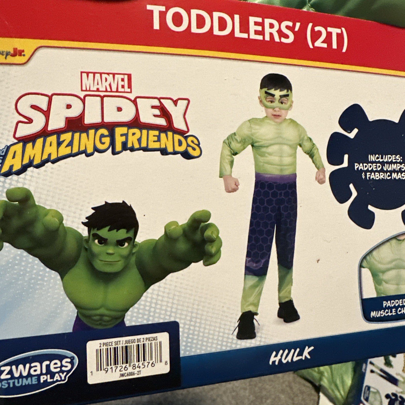 Halloween Costume Boy Toddler 2T Marvel Hulk New