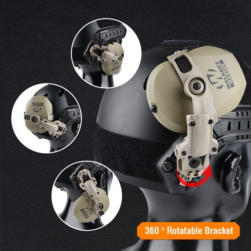 Tactical 360°Rotation Helmet Mount Adapter Headset Bracket FAST Wendy Helmets