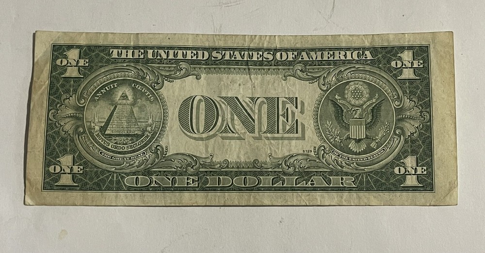 $1 ERROR 1935-E (SILVER CERTIFICATE) MISCUT ERROR - Misaligned Shift, Bad Cut