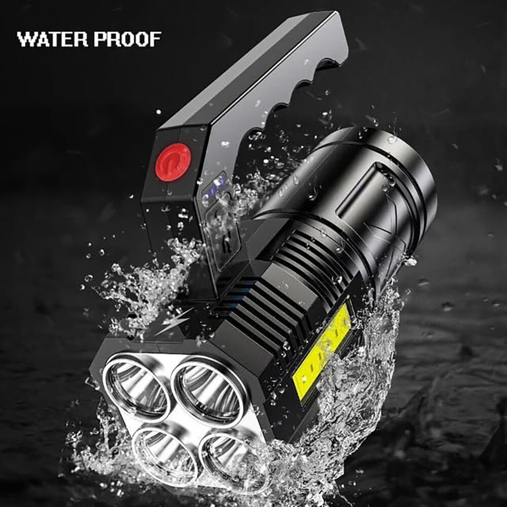 Super Bright 12000000LM Torch 4 LED Flashlight USB Rechargeable Tactical lights