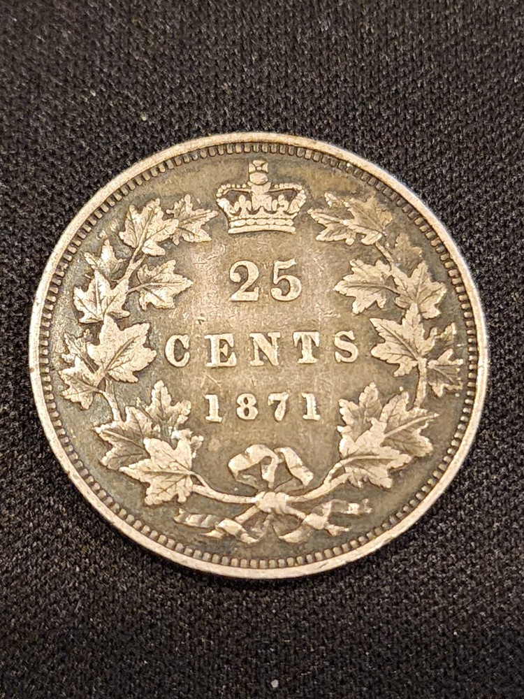 1871 Canada 25 Cents Silver Coin