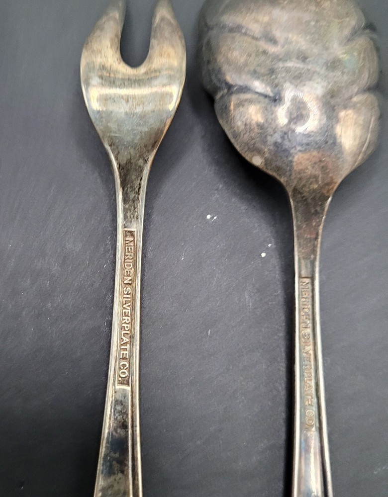Cheese, Knife, Fork, Sugar 4 Set Marked Meridian Silverplate Co Hostess Set