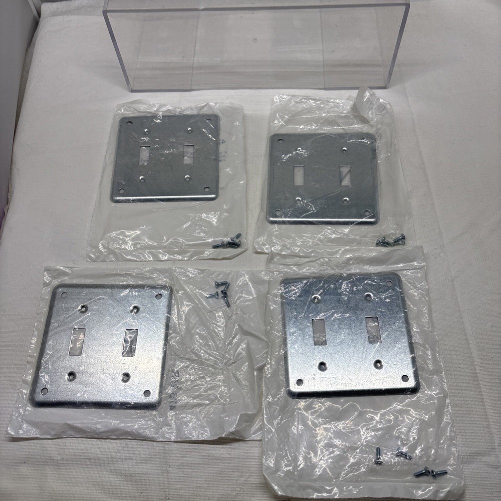 4 X Flat Square Device Cover Two Toggle 4" 476-25R -B1