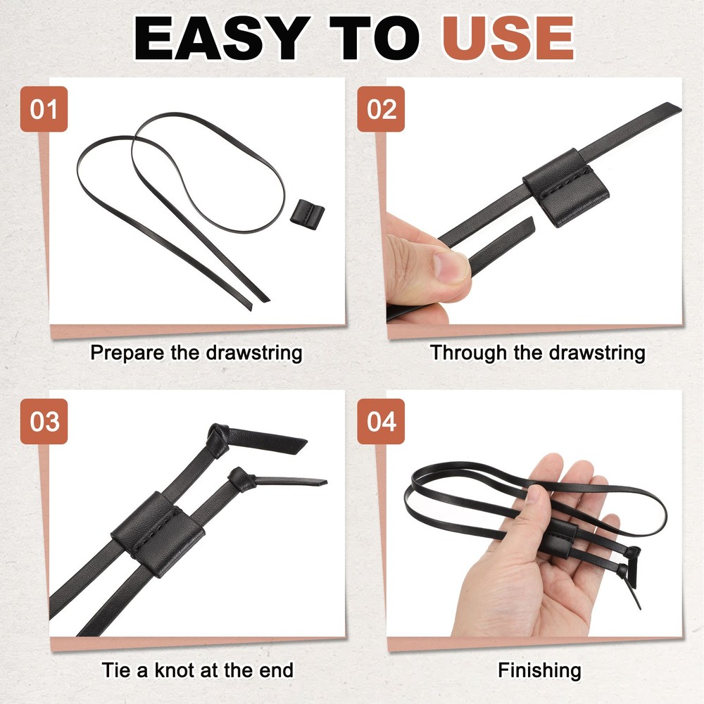 PU Leather Drawstring, 37.8 Inch Pull String Purse Strap Replacement, Pink