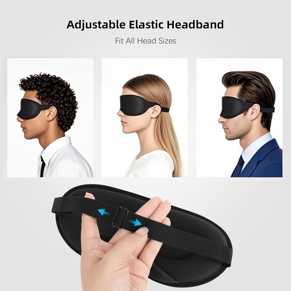 Ultimate Light Blocking Sleep Mask - Zero Eye Pressure with Adjustable Strap