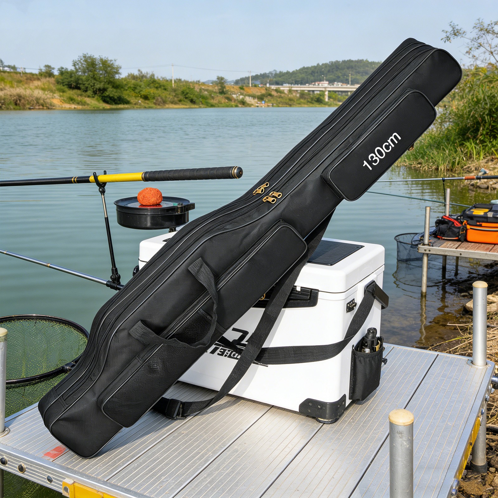 Fishing Rod Case - 3 Layers Fishing Pole Bag Portable Carry Storage Case 130cm